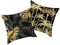 Beydodo Funda de Almohada,Funda Cojin Pack 2,Árbol de Coco Hojas de Palma,Funda Cojin 40x40 Sofa Funda de Cojin de Sofa Oro Negro
