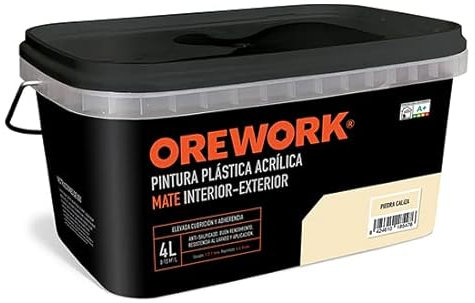 Orework Pintura monocapa para interior - 4 l - Blanco piedra