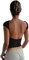 Springcmy Women Sexy Backless Tops Casual Short Sleeve Crewneck Slim Fit Cut Out Y2K Cropped Tees Streetwear (A-Black, M)