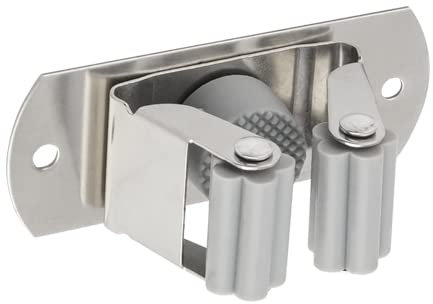 Gedotec Besenhalterung Wand | 1 Stück Putzschrank organizer aus Edelstahl | mit 1 Halter | Besen-, Mop-, Werkzeughalter | Werkzeug wandhalterung, Gartengerätehalter, Krückenhalter