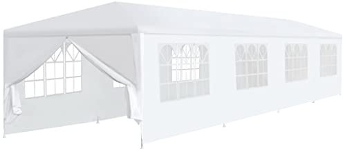 puraday Gartenzelt 3x12 m Weiß Festzelt Gartenpavillon Aufenthaltszelt Camping Tent Partyzelt Wasserdicht Stabil für Gartenpartys Und Verschiedene Outdoor-Aktivitäten