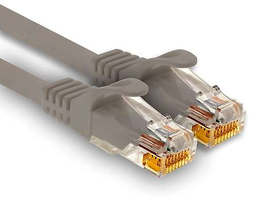 1aTTack.de - 1 câble réseau Cat7 de 10 m, Ethernet Cat.7, câble de raccordement Lan et Cat 7 pour une vitesse Internet maximale et connecte tous les appareils avec prise RJ 45 gris