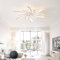 KeLuKes Silent Ceiling Fans with Lights Compatible with Alexa and Google Assistant, 78cm Bedroom Ceiling Fan with Lamp, Dc Motor, Timer Memory Function Reversible Dimmable Ceiling Fan Light, White