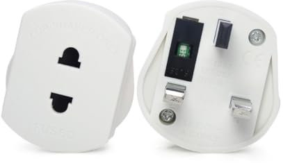 Double Dragon 2-Pin to 3-Pin UK Plug Adapter | For Electric Shavers, Toothbrushes, Razors & Epilators | Heavy Duty Converter Adaptor with 1A Fuse | With Safety Shutters, ROHS Certified