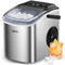 Silonn Countertop Ice Maker, Produces 9 Ice Cubes in 6 Minutes, 12 kg Daily Capacity, Self-Cleaning ice machine with Ice Scoop & Basket Two Ice Sizes, Perfect for Home Kitchen Office Bar and Parties