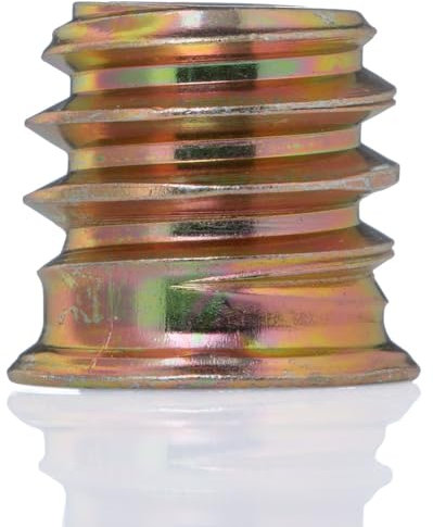 YoiYee Lot de 25 écrous filetés M8 x 8 mm – Entraînement hexagonal robuste pour meubles en bois, armoires et bricolage, inserts en acier zingué, installation facile