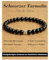 Landorilo Naturstein Heilstein Edelstein Armband, 6mm Schwarzer Turmalin mit 925 Silber Perlen, Damen Herren Buchstaben Armbänder, Valentinstag, Weihnachten, Geburtstag Geschenke. Fakultativ A-Z.L