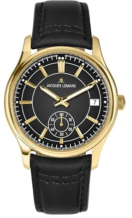 JACQUES LEMANS - Armbanduhr Date Derby - Quartz Uhrwerk - Gehäusedicke: 10 mm - Gehäusebreite: 41 mm - Edelstahl - 10 ATM