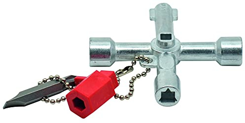 KAYSER 829760 Schaltschrankschlüssel, Vierkant mm: 6 + 8 Dreikant mm: 9 Bundbart mm: 9