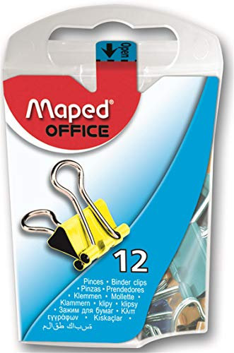 Maped Office PINCE DOUBLE CLIP 15MM X12 BOITE DISTRIBUTRICE, 361211 , Couleurs Assorties