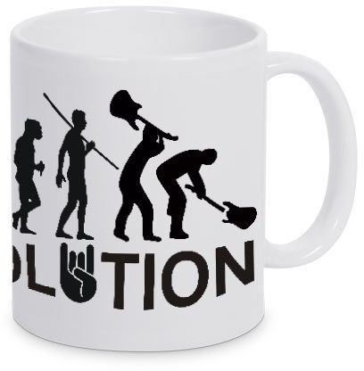 Touchlines Evolution Heavy Metal Rock Mug Blanc