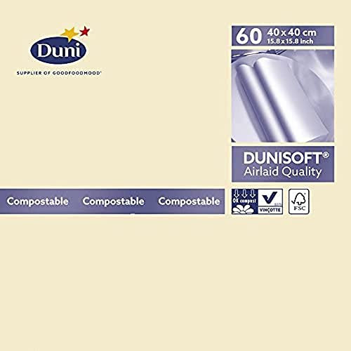 DUNI Servietten Dunisoft, Creme, 40 x 40 cm, 60 Stück