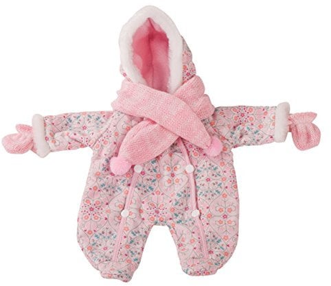 Götz 3402278 Schneeanzug warm eingepackt - Overall-Winterset Puppenbekleidung Gr. S - 3-teiliges Bekleidungs- und Zubehörset für Babypuppen 30 - 33 cm