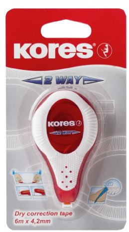 Kores - 2Way: Maus-Korrekturband-Roller für Studenten und Erwachsene, nicht abziehbares trockenes Korrekturband mit weichem Griff, Schul- und Bürobedarf, 10er-Pack, 8m x 4,2 mm
