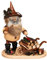 Drechselwerkstatt Uhlig Räuchermännchen Wichtel mit Schiebock - 25cm - Original Erzgebirge Räuchermann