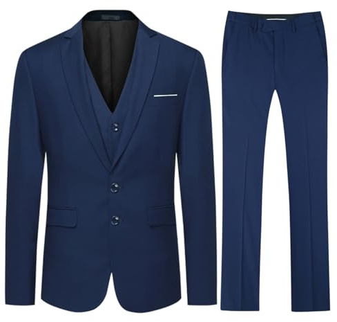 Allthemen Herren Anzug 3 Teilig Herrenanzug Slim Fit 2-Knopf Anzüge für Business Hochzeit Sakko Weste Hose