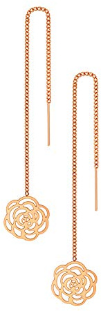 555Jewelry Womens Long Dangle Drop Dainty Flower Threader String Earrings
