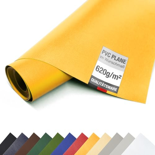 ANKO PLANEN (620g/m²) LKW-Plane/PVC-Plane - 320cm breit - Meterware ohne Ösen Gewebeplane Schutzplane Industrieplane (3,2m x 1m, Gelb RAL1003)
