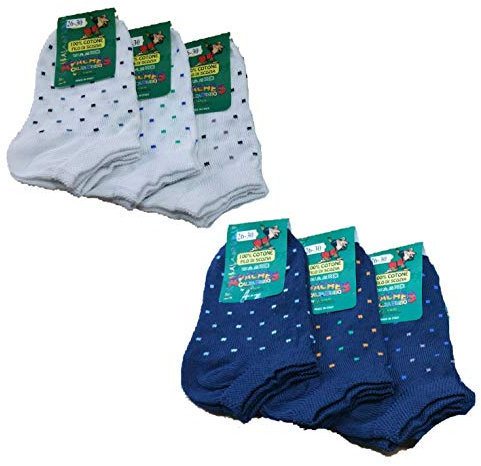 Fontana Calze, 6 paia di calze bimbo in cotone Filo di Scozia elasticizzato modello pariscarpa,POIS… (Pois Assortito, 22-25)