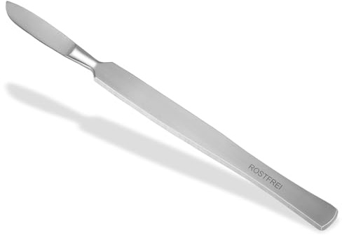 Profi Hornhautschaber Stumpfes Skalpell Creme Schaber Edelstahl Rostfrei | Hornhautentferner Pediküre Instrument zur sanften Entfernung der Hornhaut für die Fußpflege 15,5 cm