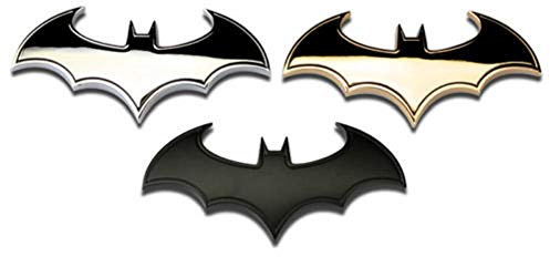 Adesivi in 3D cromati per auto, con logo di Batman, adesivi alla moda, Nero , taglia unica