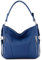 modamoda de T202 Damen Leder Henkeltasche Schultertasche handmade in Italy, Farbe:Blau