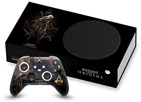 Head Case Designs Offizielle Zugelassen Assassin's Creed Bayek Kamm Origins Schauspieler Kunst Vinyl Haut Gaming Aufkleber Abziehbild kompatibel mit Xbox Series S Console and Controller Bundle