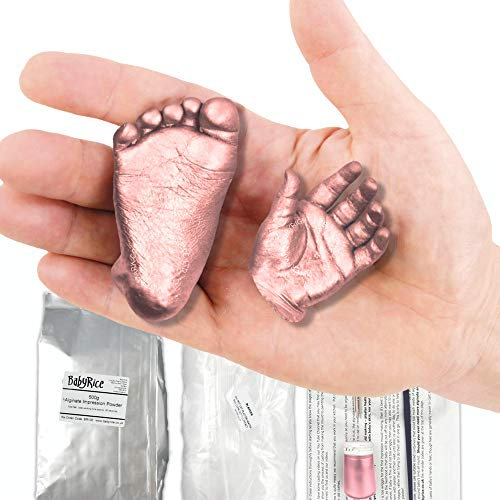 BabyRice Baby Casting Kit to Make 3D Hand and Foot Plaster Casts (Rose Gold)