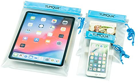 YUMQUA wasserdichte Beutel, Trockene Tasche wasserdichte Tasche für Kameras/Handys/iPad/Dokumententasche, Geeignet für Reisen/Zuhause/Außen/Wassersport (Blau)