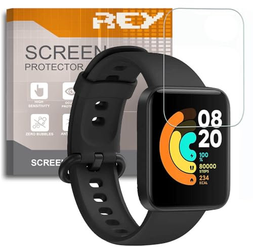 REY 6X Protector de Pantalla para XIAOMI MI Watch Lite, Premium (Pack 6)