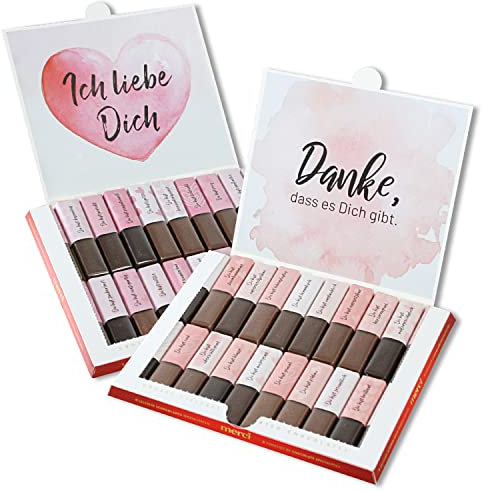 Aufkleber-Set passend für Merci Schokolade - Liebe I mit vorgedruckten Aufklebern I Aquarell-Motiv I selbstklebend I kreative Geschenk-Idee für Freunde I Individuell I ohne Schokolade I dv981