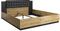 Lomadox Doppelbett Schlafzimmer ohne Lattenrost, Liegefläche 180 x 200 cm in Artisan Eiche Nb. mit schwarz, B/H/T: ca. 186/90/205 cm
