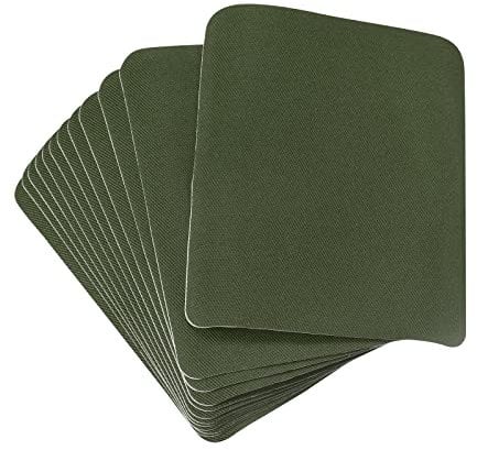 sourcing map Parches Termoadhesivos 12uds para Reparación de Ropa Telas, Parches de Tela para Planchar, Verde Ejército 4,9x3,7 para Decoración Reparación de Agujeros Ropa, Pantalones, Bolsa
