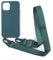 PuYu Zhe Case Compatible with iPhone 13 Pro Crossbody Case Silicone Soft Matte,Cover TPU Shell Adjustable Neck Cord Strap Stylish Shockproof Case,Lanyard Case-Dark Green