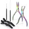 EHDIS Hair Extensions Tools Kit, 2 Stainless Steel Pliers for Hair Apply&Remove Micro Ring Loop, 2 Loop Needle Threader Pulling Hook, 2 Clip, Multi Functional Hair Extension Tool, Coloured titanium