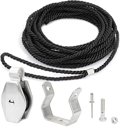 Sconva Extension Ladder Rope & Pulley Kit Compatible with Werner Aluminum & Fiberglass Extension Ladders, Includes 31-12 Pulley & AC30-2 Rope