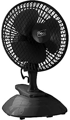 Neo 2 in 1 Mini Clip Base Mount Desk 2 Speed 360 Adjustable Portable Cooling Desktop Bedroom Pram Treadmill Fan (Black)