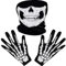 Skelett Handschuhe,Totenkopf Maske,Knochenhandschuhe,Schädel Gesichtsmaske und Schädel Handschuhe,3PC Halloween Handschuhe Halloween Partyzubehör Halloween Kostüme Kostüm Cosplay Zubehör Prop