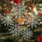 CERAVI Funny Snowflake Ornament, Metal Snowflake Christmas Tree Decorations Toppers, Funny Christmas Ornaments Snowflake Pendant for Festive Party Home Office Decor, Naughty (5PCS)