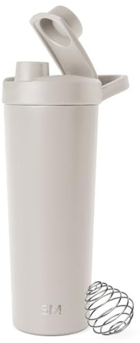 Simple Modern Shaker-Edelstahl-Flasche mit Ball | Metall-Isolierbecher für Proteinshakes, Shakes und Pre-Workout-Getränke | Rally | 710ml | Almond Birch