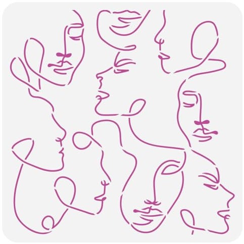 FINGERINSPIRE Abstrakte Gesichtsbemalungsschablone 30x30 cm Große Zeichnungsvorlage Für Menschliche Gesichter Wiederverwendbare Abstrakte Gesichtslinienschablone Zum Malen Menschlicher Motive Vorlage