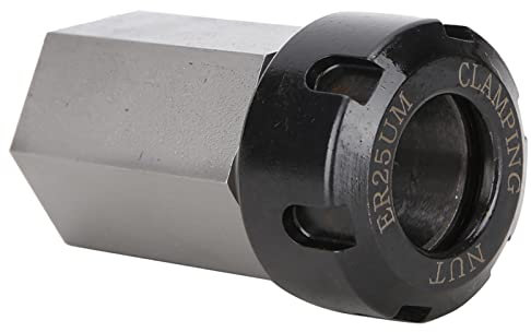 Er25 Hex Collet Chuck Block, Hard Steel Spring Collet Block Holder, Workholding Holder Lathe Collet Chuck Block for CNC Lathe Engraving Cutting Machine, 6.8x3.2x3.2cm