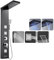 ROVOGO Shower Panel Tower System with LED Lights - Black Column Shower with Rainfall, Waterfall, Body Jets, Tub Spout and Handheld, Stainless Steel Shower Panel Column Tower, Wall Mounted