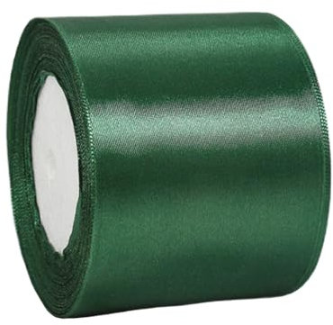 Satinband Dunkel Grün 100mm Breit Geschenkband Satin,22m Satinbänder Dunkel Grün Dick Schleifenband Dekoband Seidenband Geschenkverpackung Stoffband Geschenkbänder für Dekorieren Basteln Kleid Hochzei