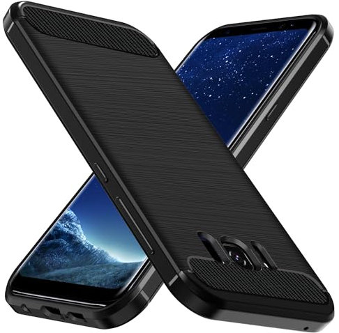 ivoler Silikon Hülle für Samsung Galaxy S8, [Militärischer Schutz] Stoßfest Handyhülle, Dünne Weiche Flexible TPU Kratzfest Schutzhülle Anti-Fingerabdruck Case Cover, Schwarz