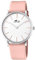 LOTUS Damenuhr 18776/3 Outlet 316l Edelstahlgehäuse Silber Rosa Lederband, silber