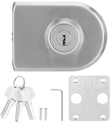 Glass Door Latch Latch Stainless Iron Lock Glass Door Locking Mechanism Sliding Glass Door Lock Glass Door Handle Lock Office Security Accessory