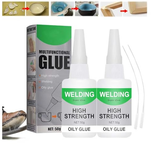 Extensivek Glue, Extensivek Ex01 Glue, Welding High-Strength Oily Glue - 50g, Jue Fish Glue, Welding High-Strength, Universal Welding Glue for Shoes, Ceramics, Metal, Plastic, Wood, Leather (2PC)