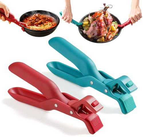2Pcs Multi-Purpose Anti-Scald Bowl Holder Clip for Kitchen Silicone Anti Scald Clips Hot Bowl Gripper Clips for Microwave Oven Air Fryer Kitchen Cooking Tool