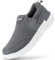 FitVille Scarpe Uomo per Camminata Antiscivolo Slip-on Casual Sneaker Senza Lacci Scarpe da Esterno Comode Leggere e Traspiranti a Pianta Larga 43 EU X-Larga Grigio